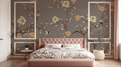 Design SK0545 — Papier peint Floral Pivoines et Roses - Collection 1 — Novomur