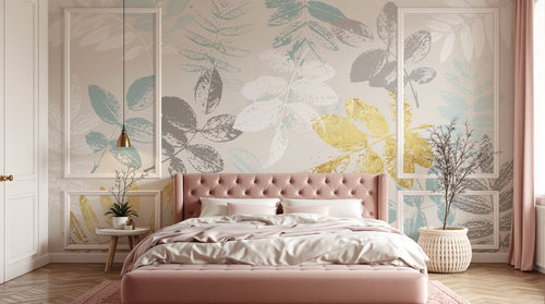 Design SK0594 — Papier peint Botanique Feuilles Dorées — Novomur