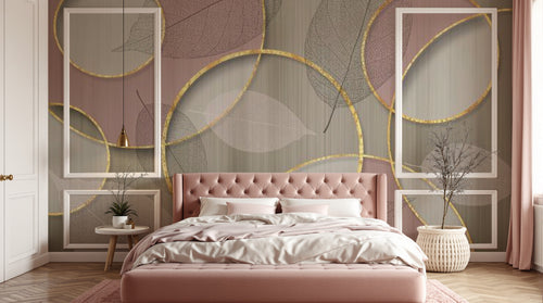 Design SL0082 — Papier peint Art Déco Éventails et Or - Collection 2 — Novomur