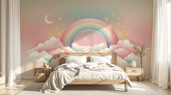 variant:A0007 | chambre_07_neutral已做 — Licorne Feerique Creme — papier peint Novomur