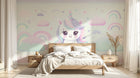 Papier peint Licorne Enfant Blanc - Sur mesure - Design A0009
