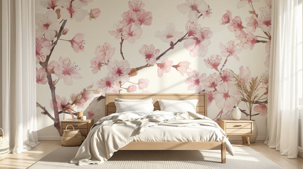 variant:A0080 | chambre_07_neutral已做 — Jardin Sauvage Beige — papier peint Novomur