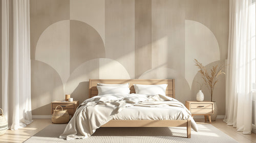 Design A0200 — Papier peint Art Abstrait Bauhaus Beige - Collection 1 — Novomur