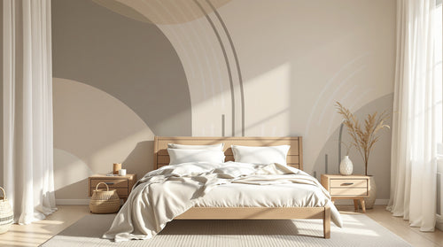 Design A0216 — Papier peint Art Abstrait Bauhaus Beige - Collection 1 — Novomur
