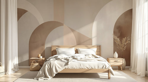 Design A0281 — Papier peint Art Abstrait Bauhaus Beige - Collection 2 — Novomur