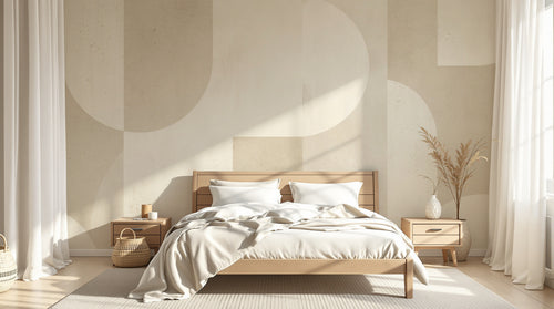 Design A0366 — Papier peint Art Abstrait Bauhaus Beige - Collection 2 — Novomur