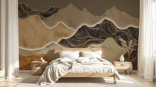 Design D0326 — Papier peint Paysage Montagne Minimaliste - Collection 1 — Novomur