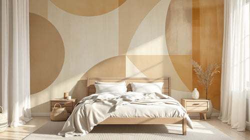 Design F0675 — Papier peint Art Abstrait Bauhaus Beige - Collection 2 — Novomur