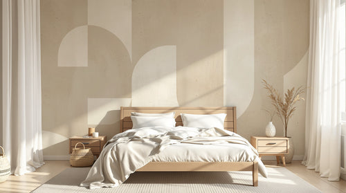 Design F0680 — Papier peint Art Abstrait Bauhaus Beige - Collection 2 — Novomur