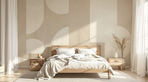 Design F0682 — Papier peint Art Abstrait Bauhaus Beige - Collection 2 — Novomur