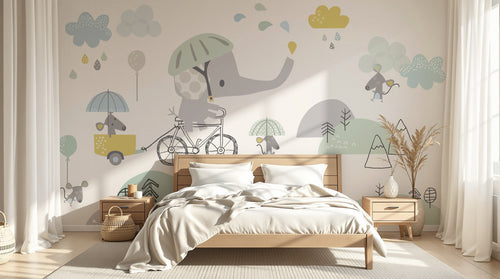 Design SD0288 — Papier peint Safari Bébé Pastel — Novomur