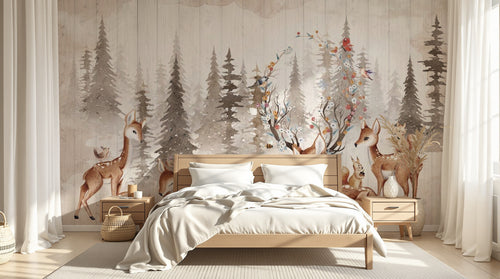Design SK0922 — Papier peint Animaux Forêt — Novomur