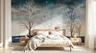 Design SL0253 — Papier peint Paysage hivernal cerfs dores ciel etoile — Novomur