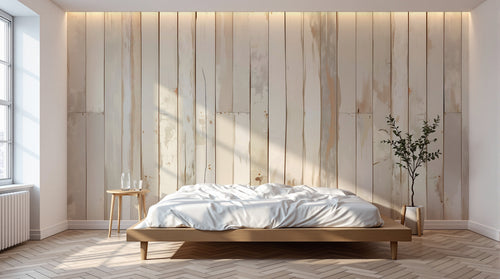 Design A0082 — Papier peint Bois Rustique Blanchi — Novomur