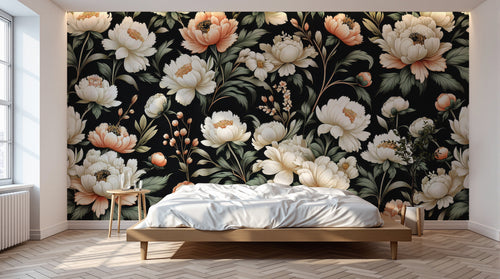 Design A0106 — Papier peint Floral Pivoines et Roses - Collection 2 — Novomur