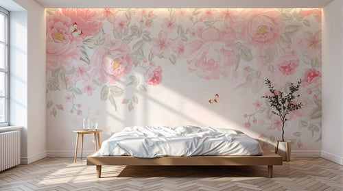 Design A0134 — Papier peint Floral Pivoines et Roses - Collection 2 — Novomur