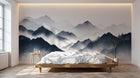 Design A0157 — Papier peint Asie Encre Noire Montagne — Novomur