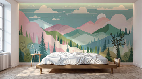 Design A0169 — Papier peint Forêt Pins et Sapins - Collection 2 — Novomur
