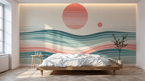 Design A0176 — Papier peint Paysage Montagne Minimaliste - Collection 2 — Novomur