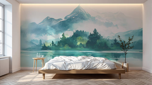 Design A0525 — Papier peint Paysage Montagne Réaliste — Novomur