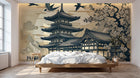 Design A0579 — Papier peint Mont Fuji et Hokusai — Novomur