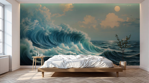 Design A0640 — Papier peint Mont Fuji et Hokusai — Novomur
