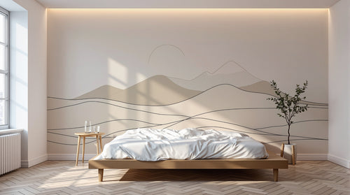 Design A0667 — Papier peint Paysage Montagne Minimaliste - Collection 1 — Novomur
