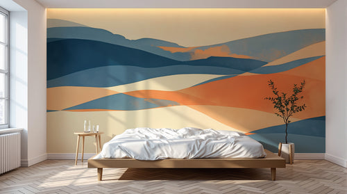 Design A0727 — Papier peint Paysage Montagne Minimaliste - Collection 1 — Novomur