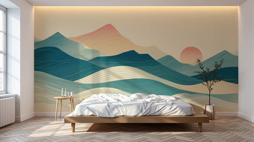 Design A0813 — Papier peint Paysage Montagne Minimaliste - Collection 1 — Novomur