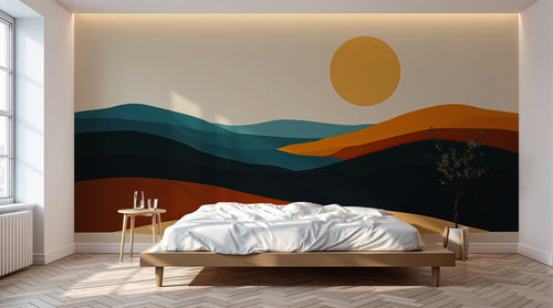 Design A0901 — Papier peint Paysage Montagne Minimaliste - Collection 1 — Novomur