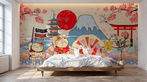 Design AS0707 — Papier peint Mont Fuji et Hokusai — Novomur