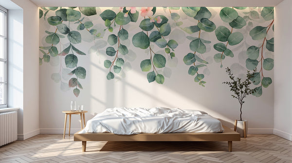 Papier peint Eucalyptus Botanique Sauge - Sur mesure
