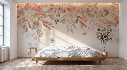 Design C0882 — Papier peint Floral Pivoines et Roses - Collection 2 — Novomur