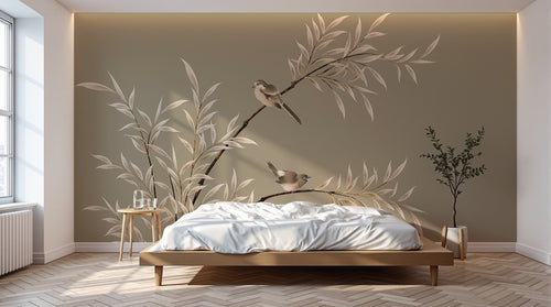 Design C0921 — Papier peint Magnolia & Oiseaux — Novomur