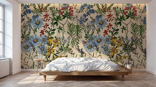 Design D0220 — Papier peint Coquelicots et Fleurs Sauvages — motif grand — Novomur