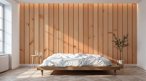 Design D0791 — Papier peint Bois Rustique Blanchi — Novomur
