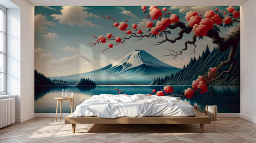 Design F0003 — Papier peint Mont Fuji et Hokusai — Novomur