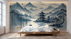 Design F0241 — Papier peint Asie Encre Bleue — Novomur