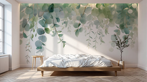 Design F0713 — Papier peint Eucalyptus Botanique Sauge — Novomur