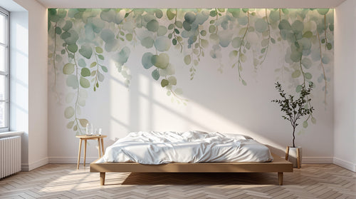 Design F0714 — Papier peint Eucalyptus Botanique Sauge — Novomur