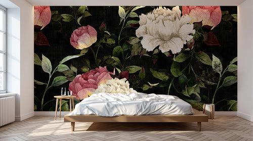 Design SD0015 — Papier peint Floral Pivoines et Roses - Collection 1 — Novomur