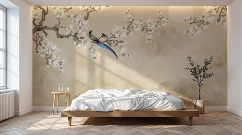 Design SD0103 — Papier peint Magnolia & Oiseaux — Novomur