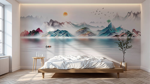 Design SD0787 — Papier peint Paysage Montagne Réaliste — Novomur