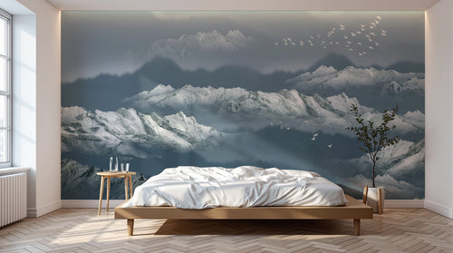 Design SK0177 — Papier peint Paysage Montagne Réaliste — Novomur