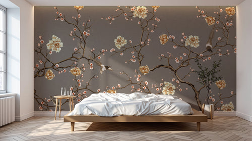 Design SK0545 — Papier peint Floral Pivoines et Roses - Collection 1 — Novomur
