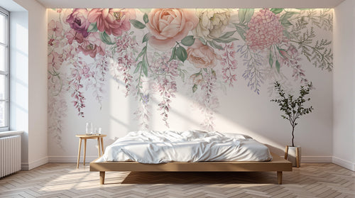 Design SK0705 — Papier peint Floral Pivoines et Roses - Collection 2 — Novomur