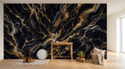Design A0006 — Papier peint Marbre Noir et Or Luxe - Collection 1 — Novomur