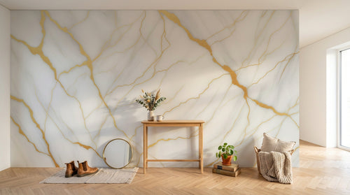 Design A0036 — Papier peint Marbre Blanc Classique - Collection 2 — Novomur