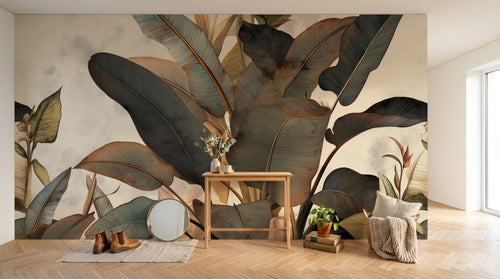 Design A0061 — Papier peint Palmier Tropical Vert - Collection 1 — Novomur