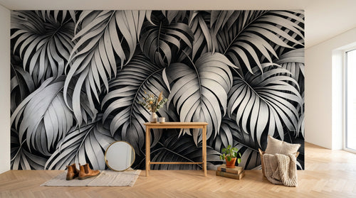 Design A0069 — Papier peint Palmier Tropical Vert - Collection 4 — Novomur